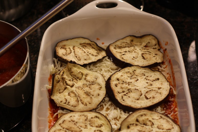 First layer with eggplant