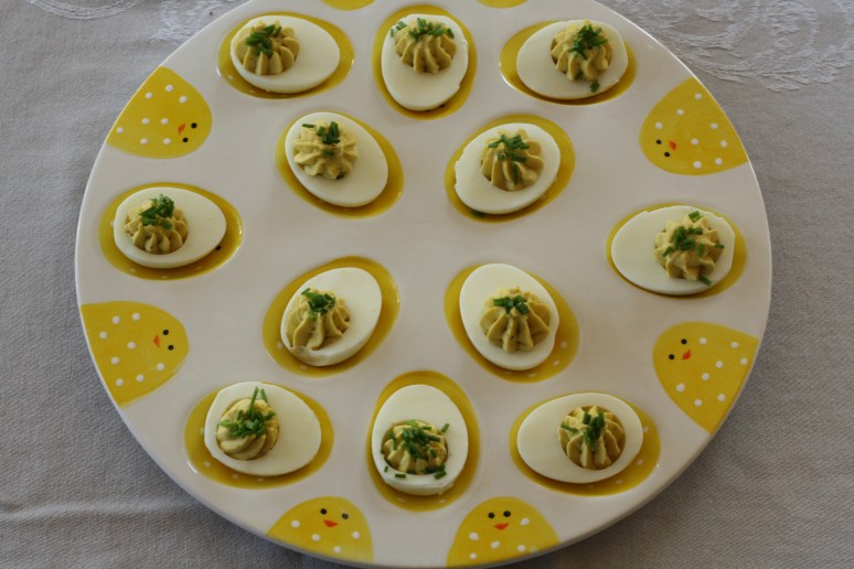 My chicks egg plate that I use almost every year for Easter