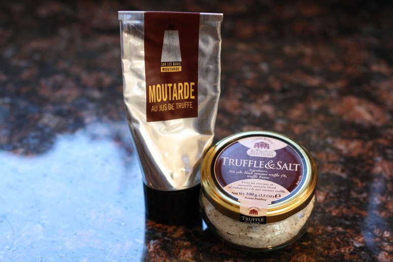 Truffle mustard and truffle salt