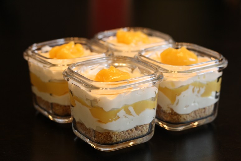 Assembled into parfait cups